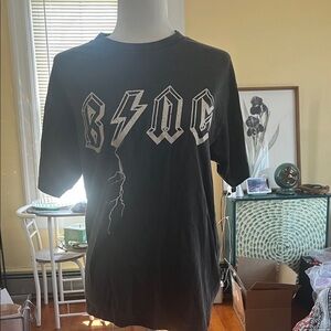 Anine Bing Charcoal Short-Sleeve Lightning Graphic Tee